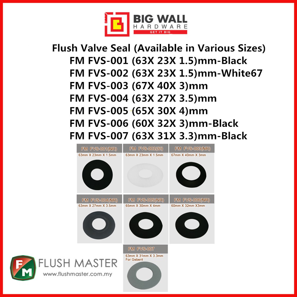 69mm X 38mm X 2mm Silicone Flush Valve Seal Washer - Toilet Repair Replacement Part