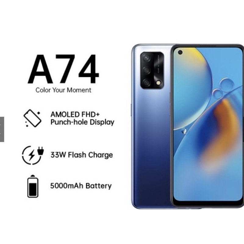 Oppo A74 4G 6/128GB Colour Black | Shopee Malaysia