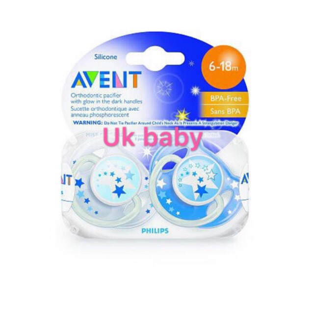 Philips Avent Glow In The Dark Soother (618 nonths) (2pcs/Pack