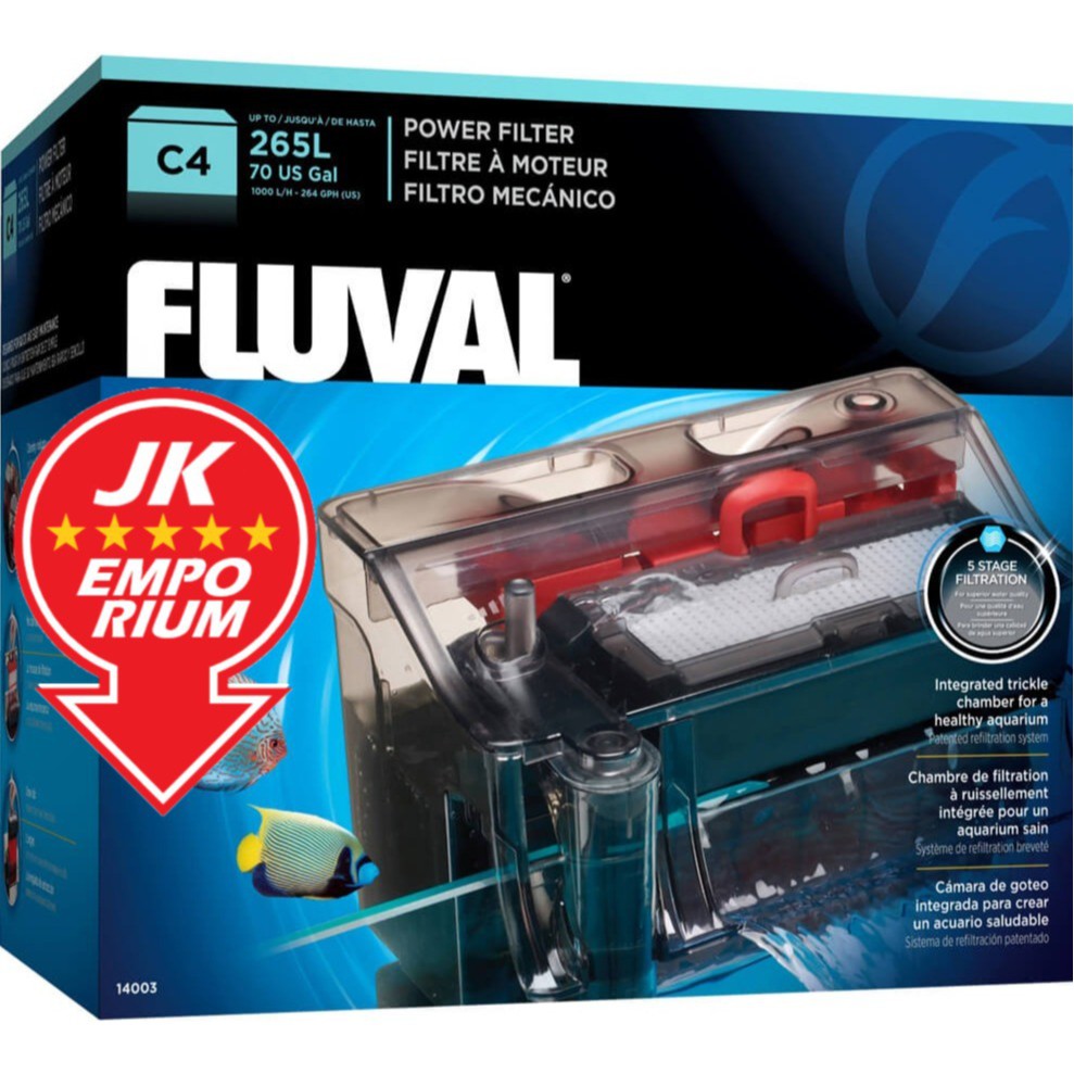 Fluval C4 Power Filter Hang On Back HOB Hanging Clip Aquarium Fish Tank
