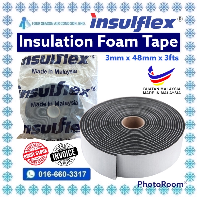 Insulflex Insulation Foam Tape 3mm x 48mm x 3fts | Shopee Malaysia