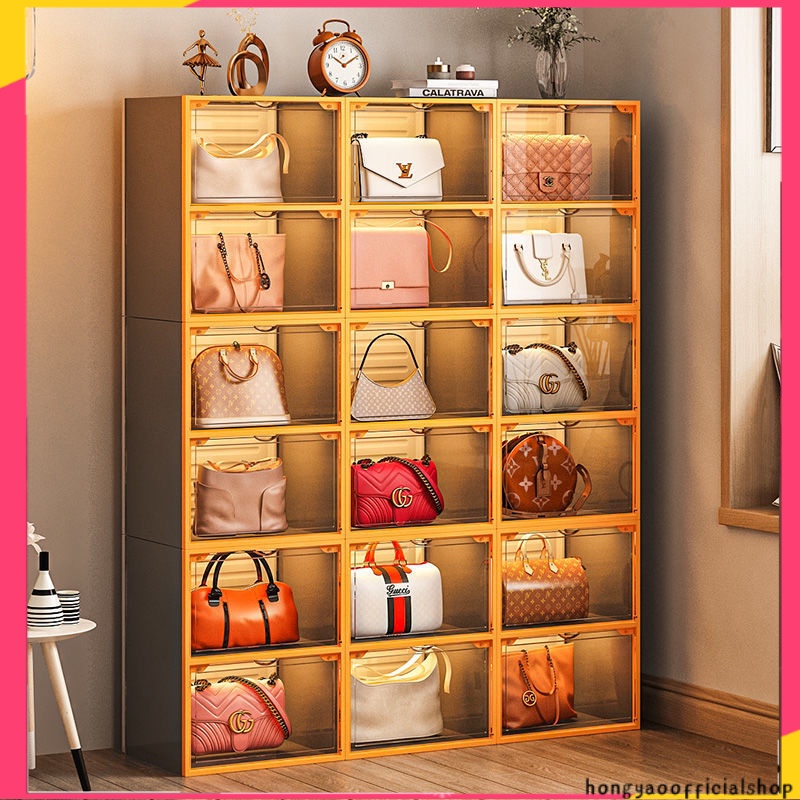 Bag storage cabinet household storage bedside hanging bag storage box  storage display storage rack for bags