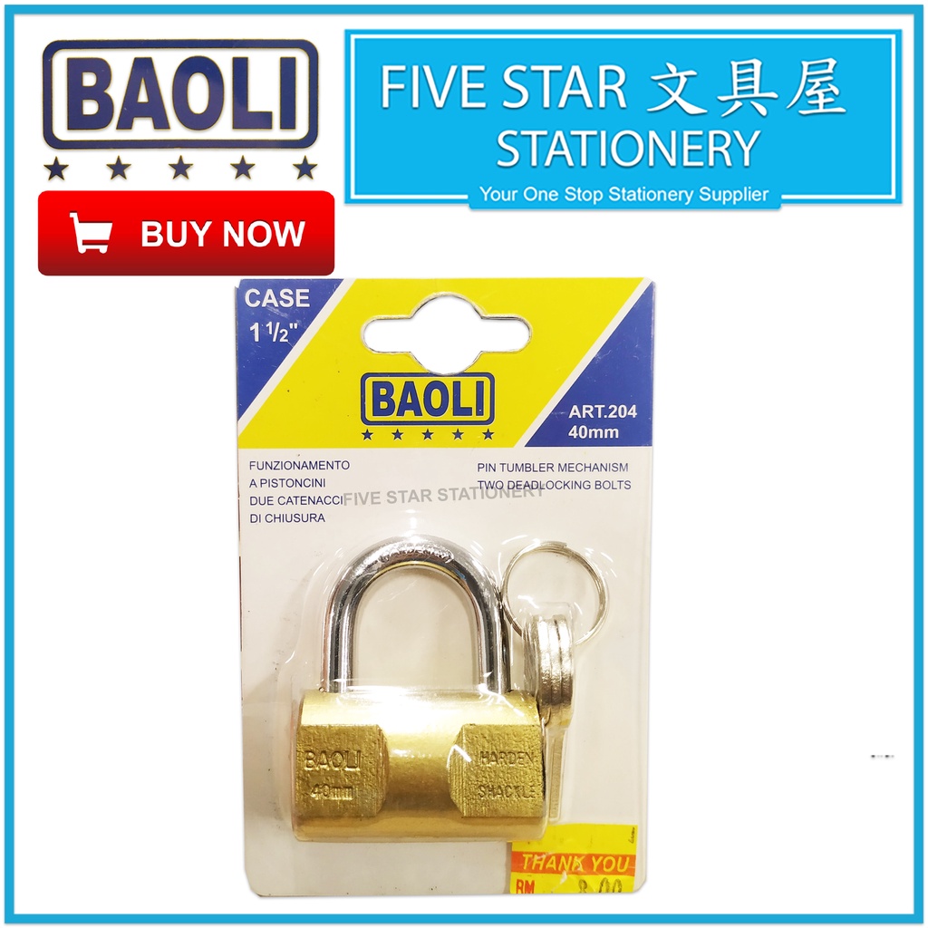 fivestar2u Baoli Pad Lock 40mm 50mm Mangga Kunci Safety Lock | Shopee ...