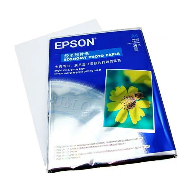 EPSON A4 photopaper Super Bright white , Glossy Photo Paper 230gm 20
