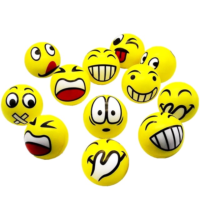 balle anti stress smiley emoji
