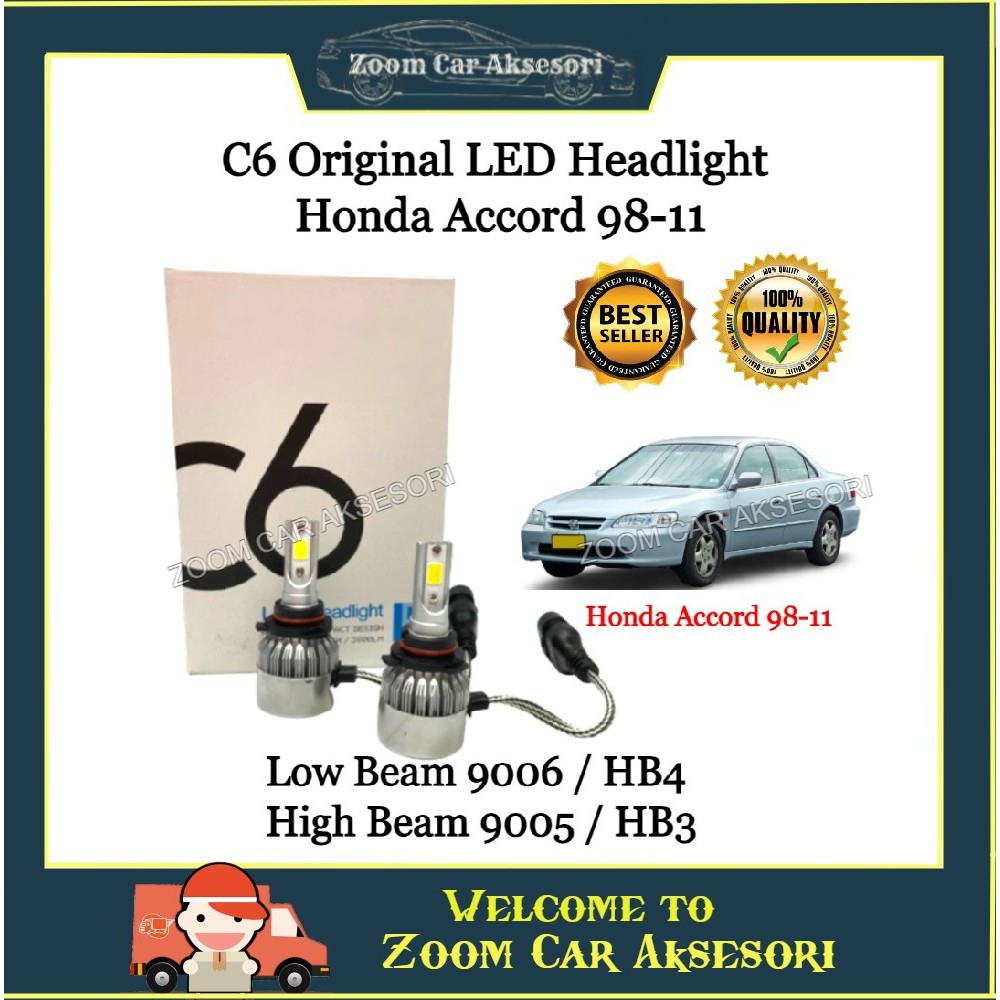 SHENKENUO 4x LED Headlight Bulbs For Honda Accord Sedan 2008-2012 – 9005/9006 Hi/Low Beam, 6000K, 40W