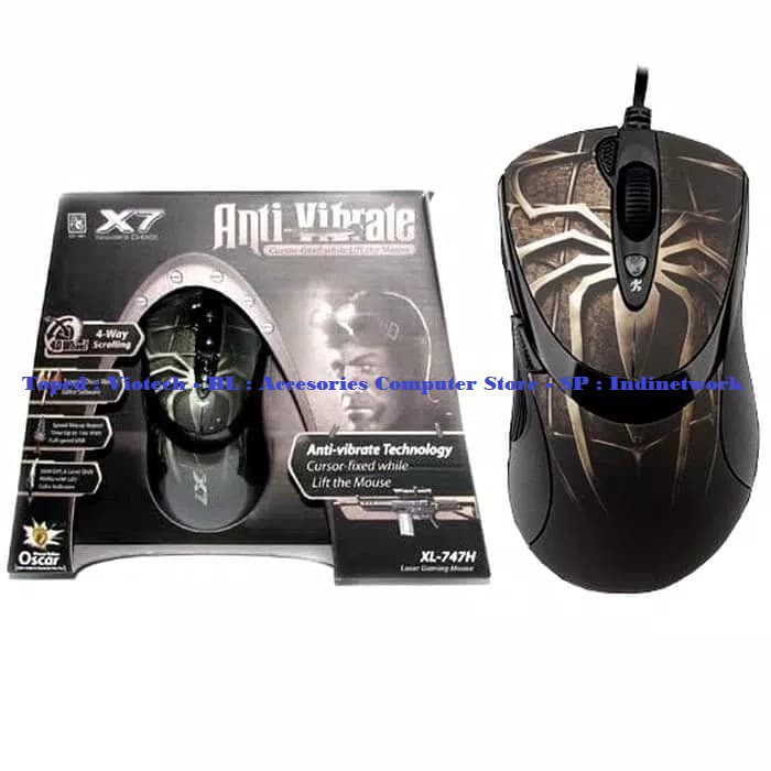 A4tech X7 XL-747H Spider MACRO Universal USB Xl747H GAMING Mouse ...