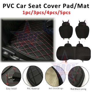 Universal PVC Leather Car Seat Mat Cover Red/Black Lining 0.8cm Sponge Anti  Slip Hook Waterproof Pelapik Kerusi Kereta