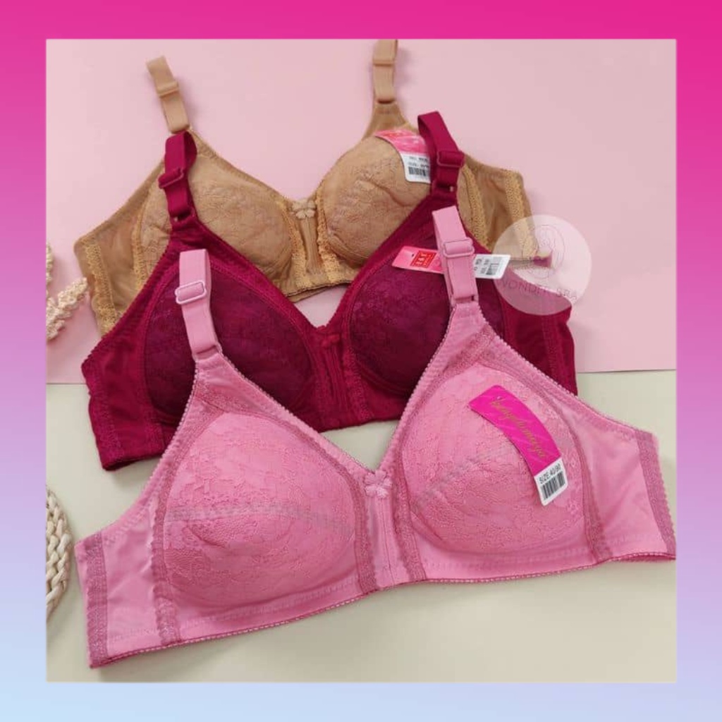 Women Bra Plus Size Full Cup B C D Baju Dalam Wanita Bra Tanpa Besi