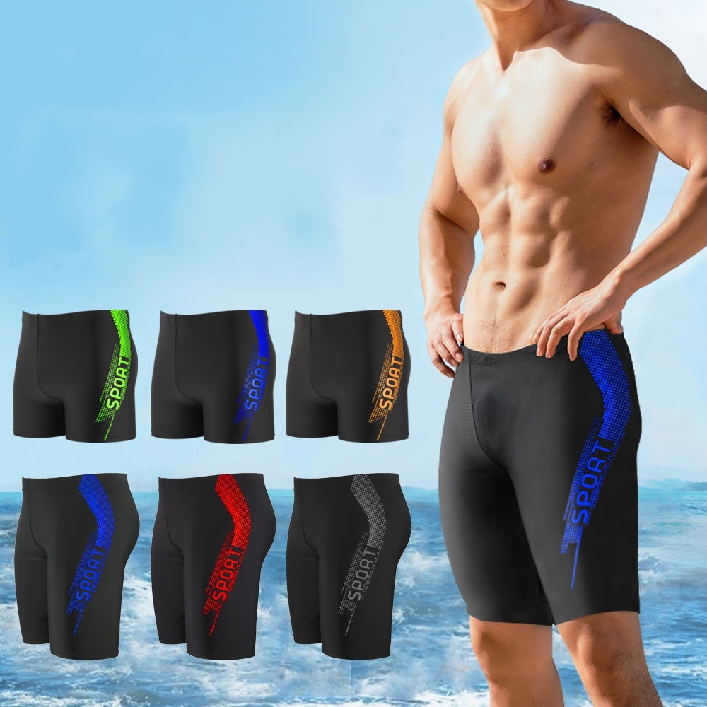 Men Swim Jammers Swimming Trunks Plus Size Swim Shorts Tight Quick Dry  Swimwear