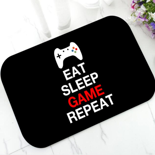 Cool Black Playstation Controller Buttons Gaming Doormat Video