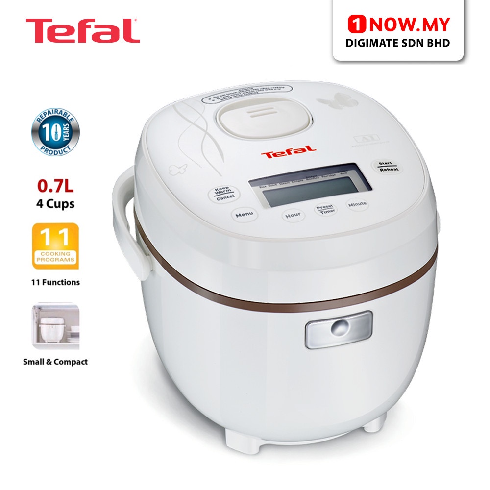 TEFAL 0.7L Mini Rice Cooker RK500166 (11 Cooking Functions) | Shopee ...