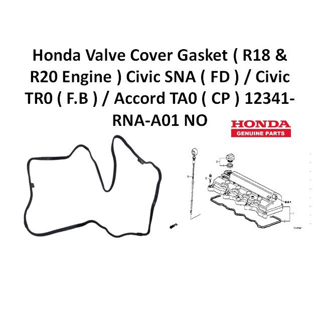 Honda Valve Cover Gasket ( R18 & R20 Engine ) Civic SNA ( FD ) / Civic