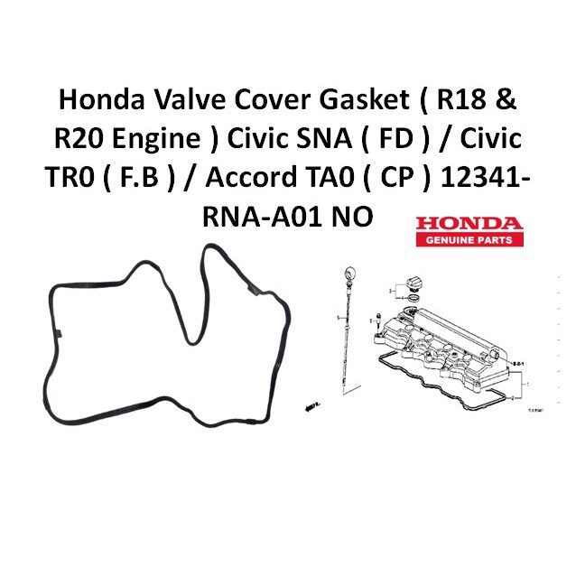 Honda Valve Cover Gasket ( R18 & R20 Engine ) Civic SNA ( FD ) / Civic ...