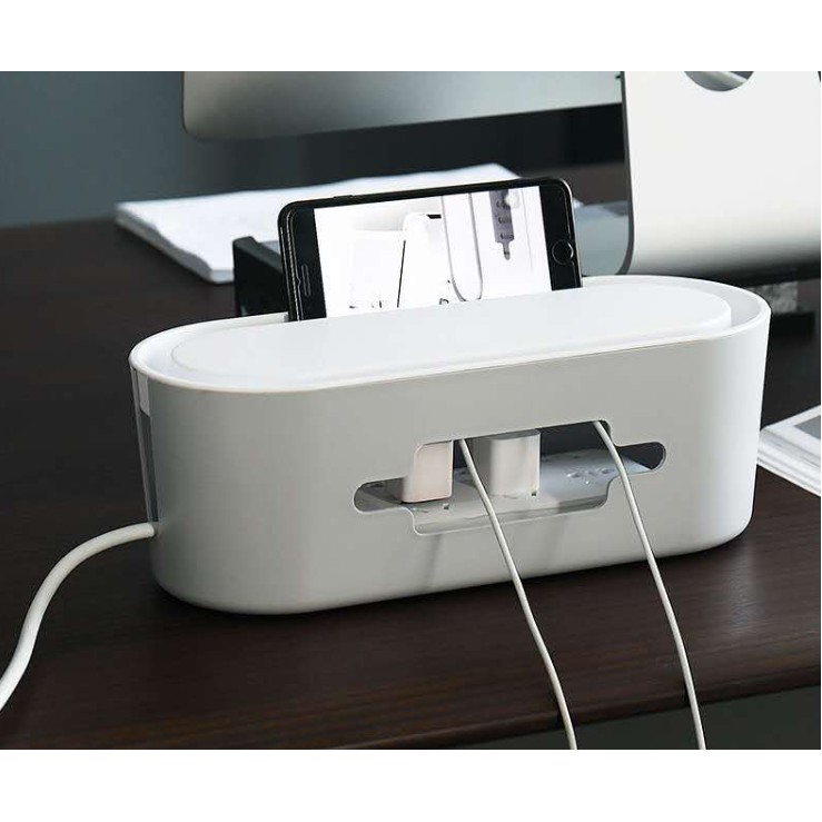 Large power socket cable storage box desktop computer cable management ...