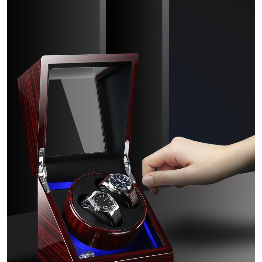 🔥Premium Auto Watch Winder🔥 Automatic Rotate Watch Box 2 + 0 Premium PU ...