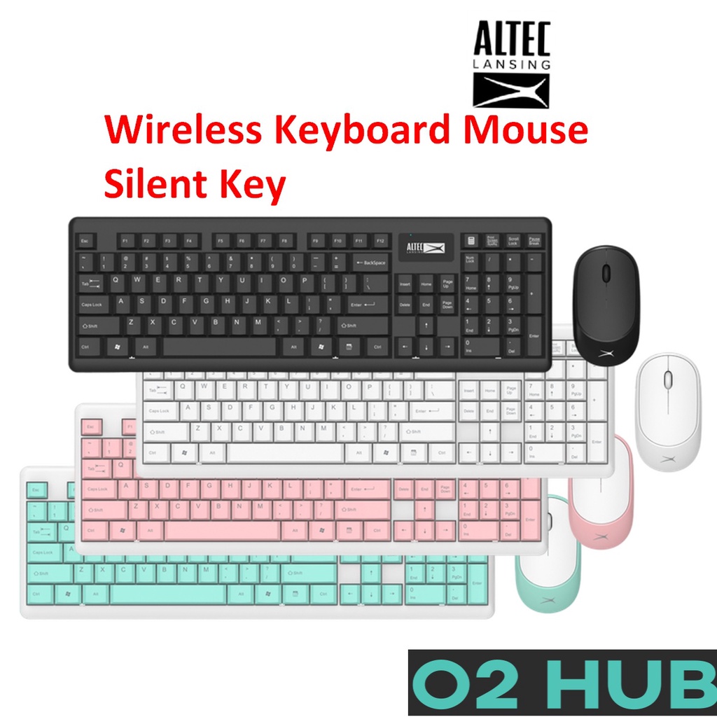 ALTEC LANSING ALBC6314 Wireless Keyboard Mouse Silent Key (mouse 1200dpi)  Black/White/Cyan/Pink Office Use & Study Use | Shopee Malaysia