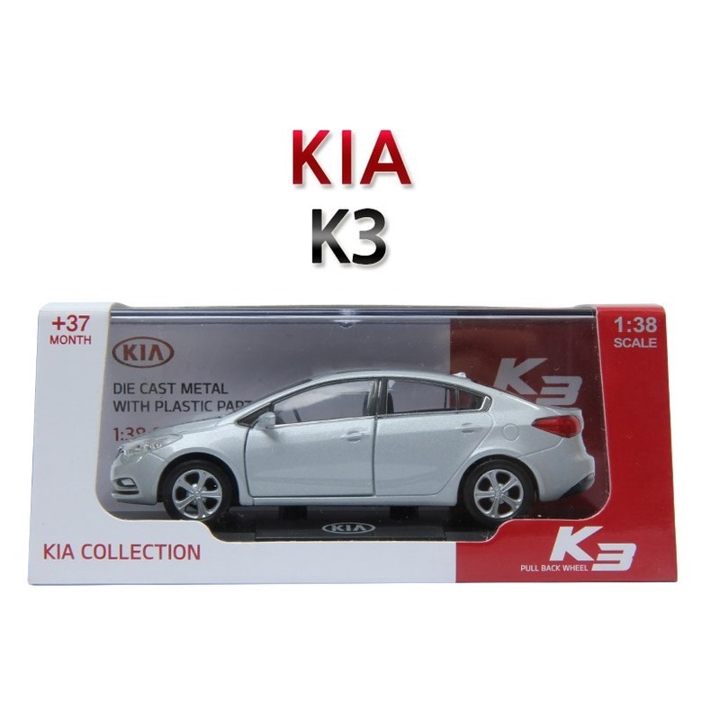 KIA Motor K3 Silver Mini Diecast 1:38 Scale Miniature Display Korean ...