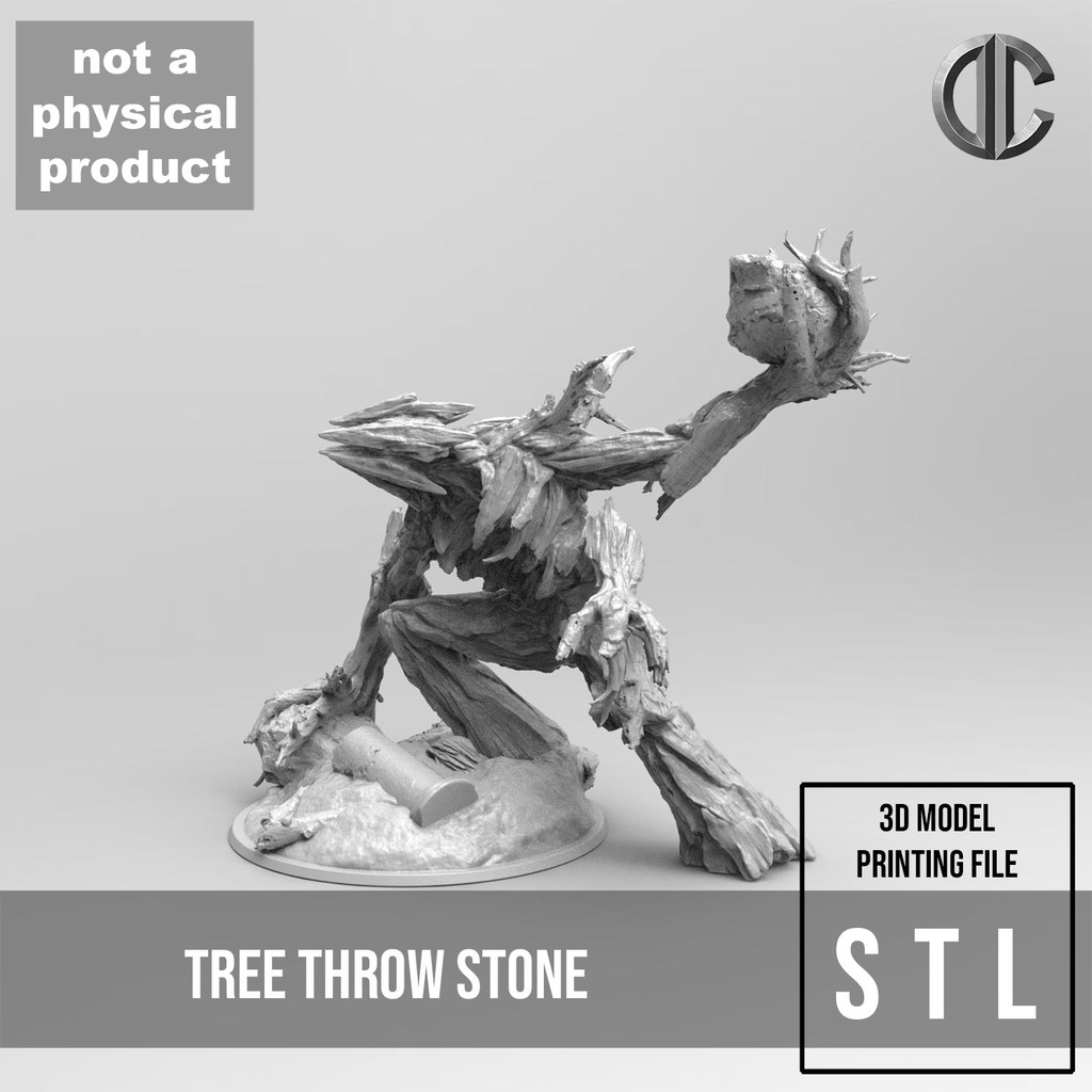 E173 - Legendary monster design, The Tree man throw rock. STL 3D model ...