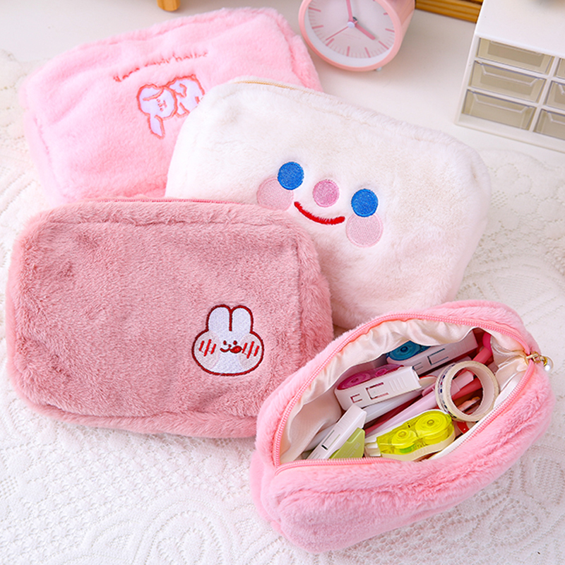 korean-cute-plush-pencil-case-large-capacity-simple-multifunctional