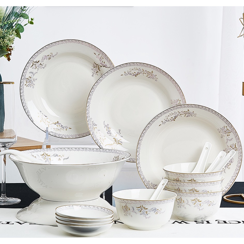 4 Nordic Design Premium 18PCS Ceramic Dinnerware Dishes Set Bowl and