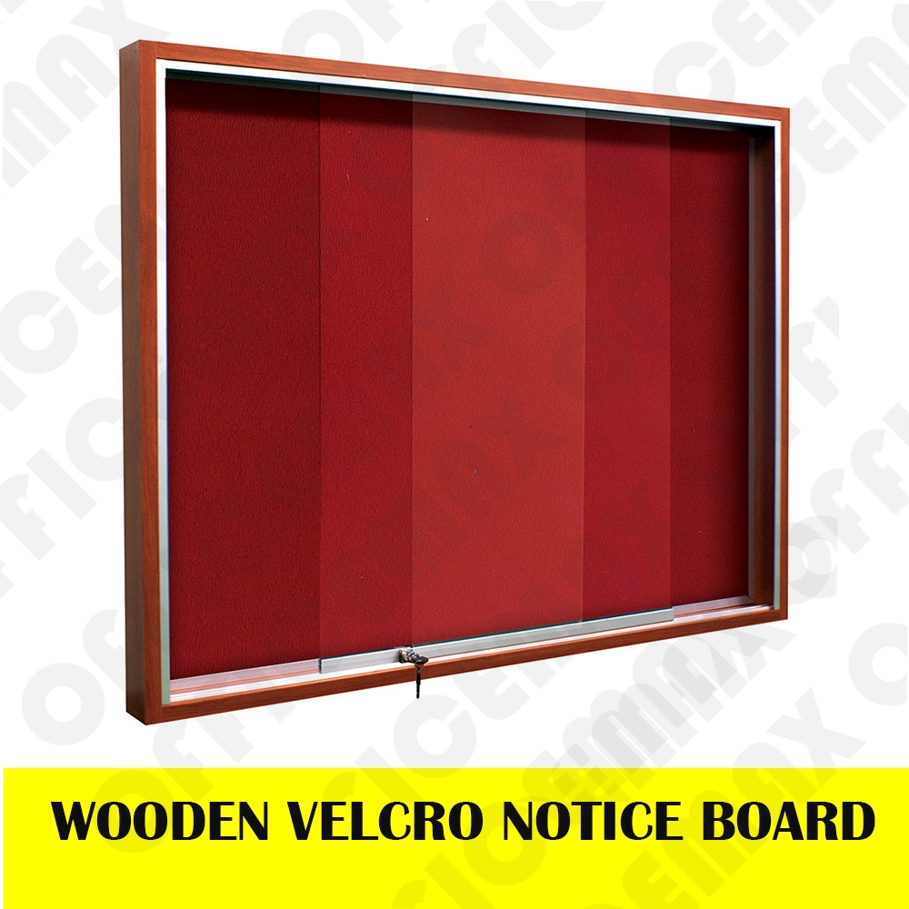 ALL SIZES Wooden Frame Sliding Glass Soft Notice Board /Foam Notice