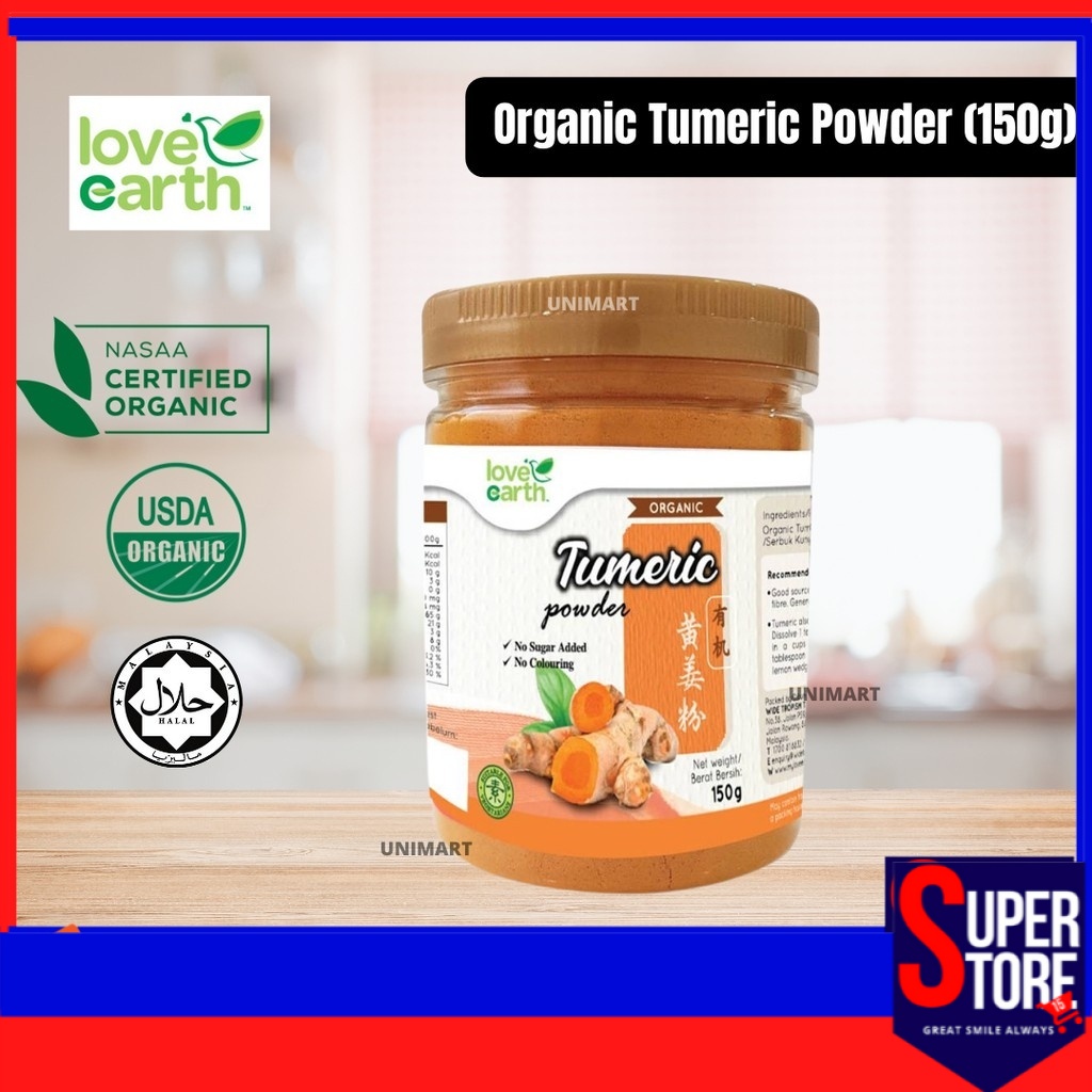 LOVE EARTH Organic Turmeric Powder 150g Organic Tumeric Powder Serbut