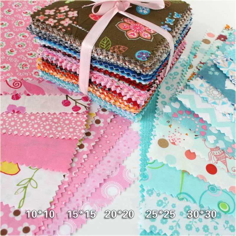 Plain Cotton Fabric Charm Packs Handmade DIY Patchwork Quilting Cloth