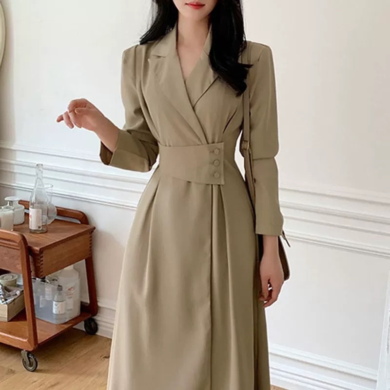 Korean chic autumn French high-end lapels chic waist-length slim over ...