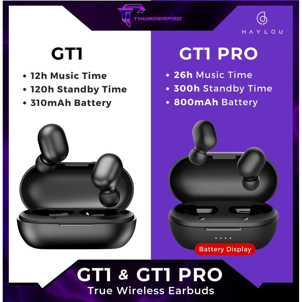 Haylou GT1 Pro Long Battery HD Stereo TWS Bluetooth Earphones Bluetooth 5.0 Kawalan Sentuh Fon Telinga