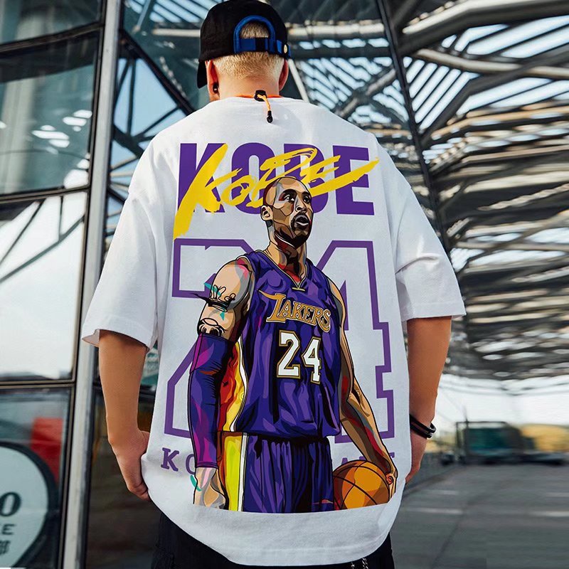 fanideaz Mens Cotton Kobe Bryant NBA Printed Round Neck T Shirts for Men