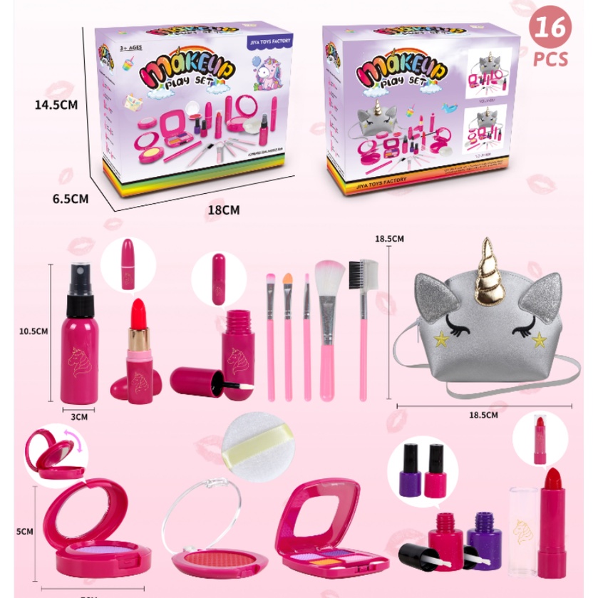Kids Makeup Kit for Girls 31 Pcs Washable Real Kids Make Up Set Little Girl  Unicorns Play Makeup for Toddler Safe & Non-Toxic Frozen Girls Toys