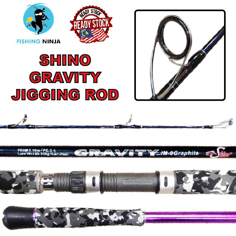 NINJA - Shino Gravity Spinning Fishing Rod 7ft (PE 3-5) / Spinning Rod /  IM-9 Graphite Rod READY STOCK MALAYSIA!