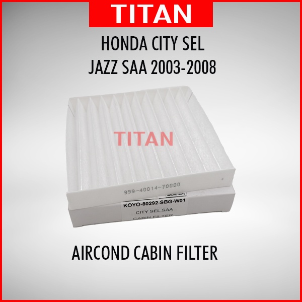 HONDA CITY SEL JAZZ SAA 2003-2008 AIRCOND CABIN FILTER 80292-SBG-W01 ...
