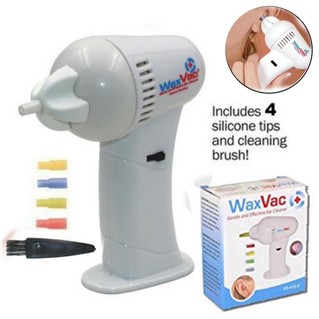 WaxVac Cordless Gentle Vacuum Ear Cleaner With LED Light / Pembersih Telinga Dengan Lampu WaxVac