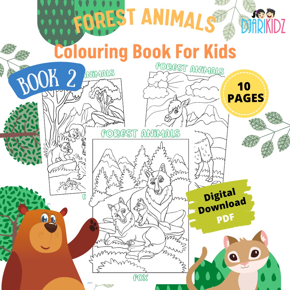 Forest Animals Colouring Pages| Book (PDF) | Shopee Malaysia