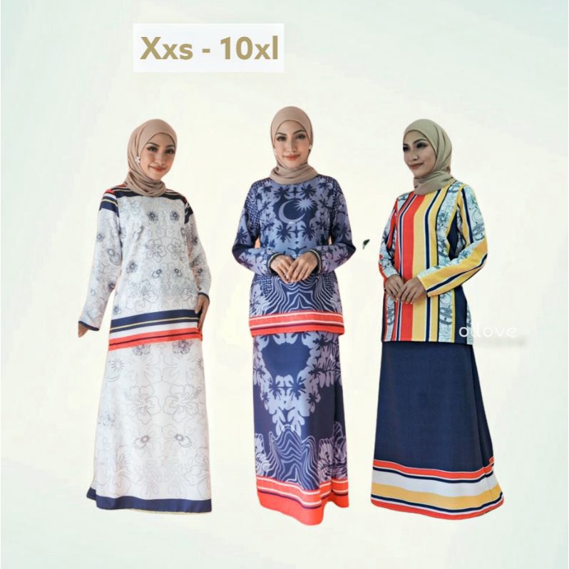 Baju Kurung Merdeka Printed Murah Shopee Malaysia