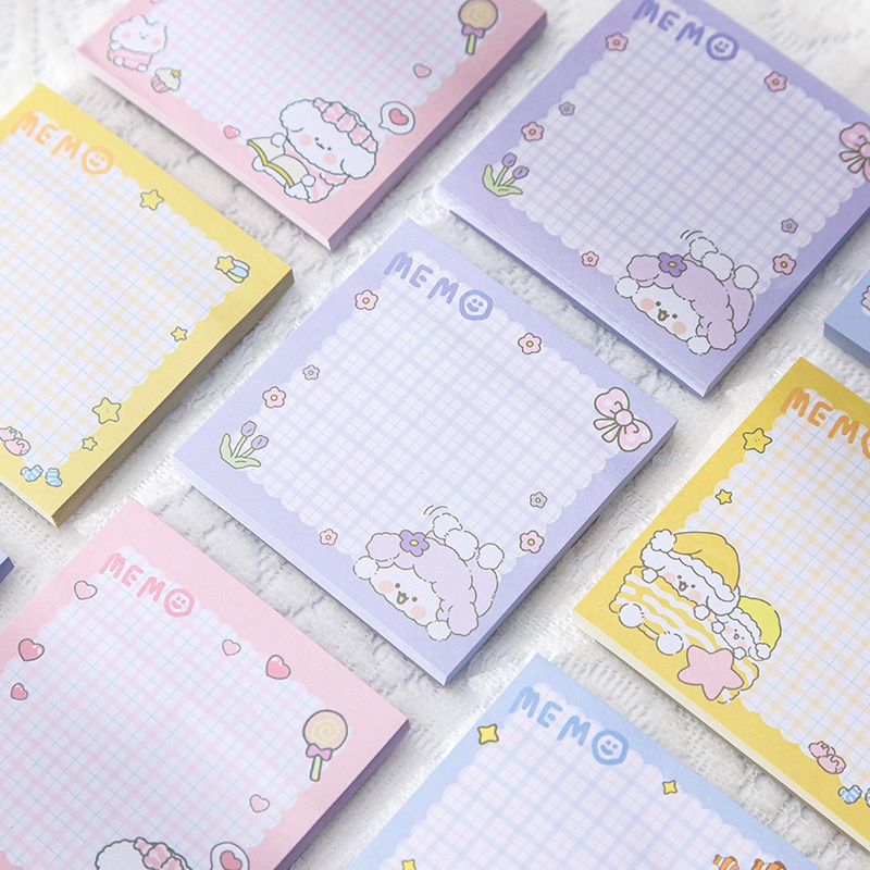 80 Sheets Lovely Cartoon Puppy Series Sticky Notes Student Portable ...
