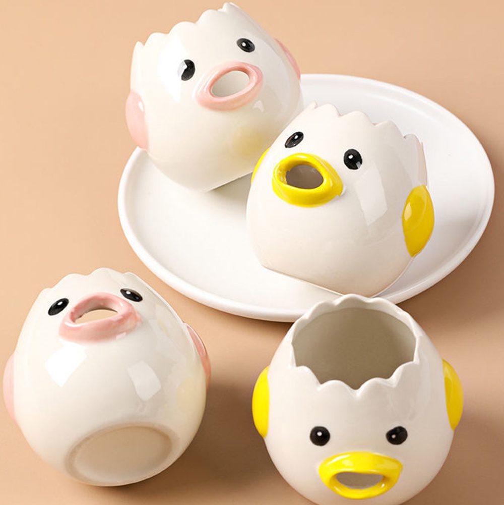 BH- Ceramic Chick Egg White Yolk Separator Cute Cartoon Chicken Shape ...