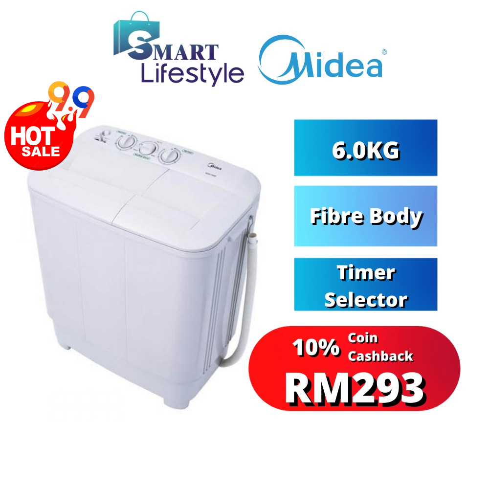 Midea Twin Tub Washing Machine (6.0kg) MSW6008P / PENSONIC SEMI AUTO