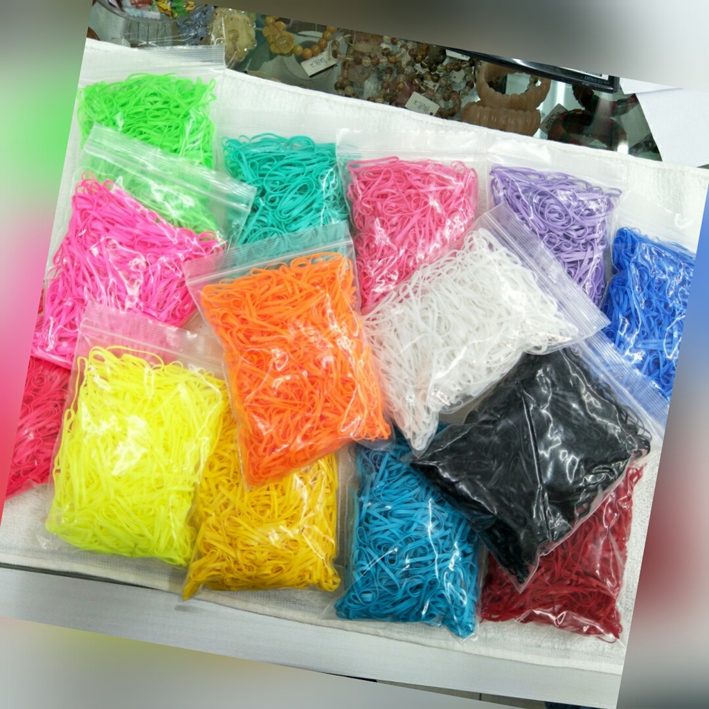 Elastic Rubber Band Hair Ties Ropes TPU bands 500-550pcs/pkt | Shopee ...