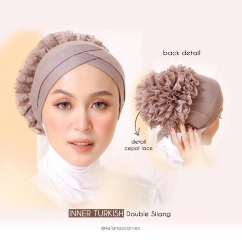 Premium Turkish Ciput Double Silang Lace Bun Hijab (CIPUT MELATI ...