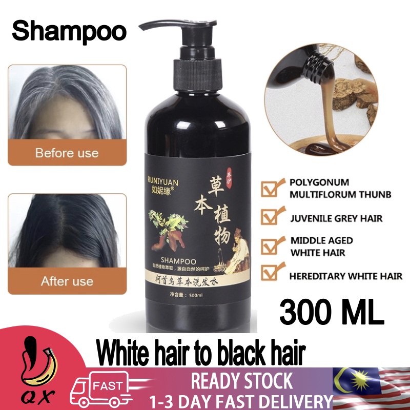 Herbal Natural White Hair Turns To Black Hair Treatment Shampoo Hair