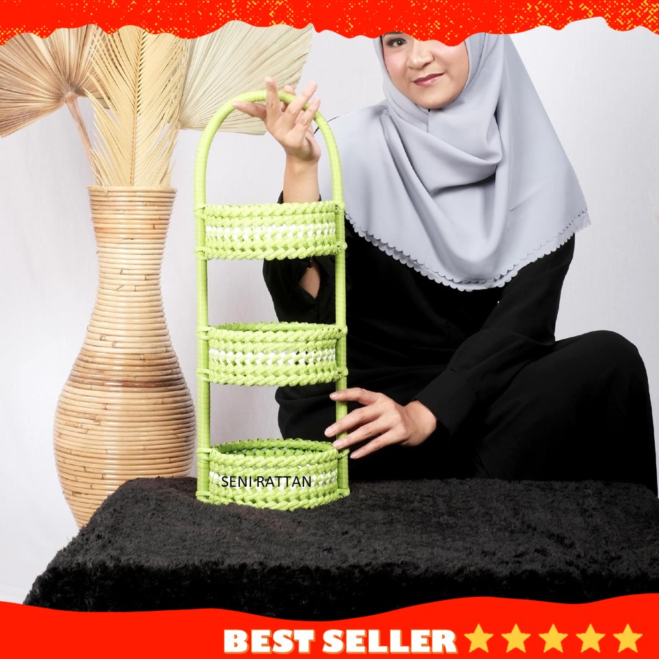 Spice Basket Stacking 3 Ketupat Synthetic Rattan Baskets | Shopee Malaysia