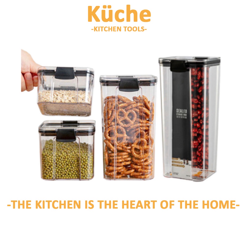 KUCHE Transparent Food Spice Food Container Powder Storage Plastic ...