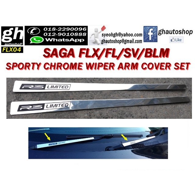 Proton Saga Fl Flx Blm New Saga Vvt Sporty Front Wiper Arm Chrome