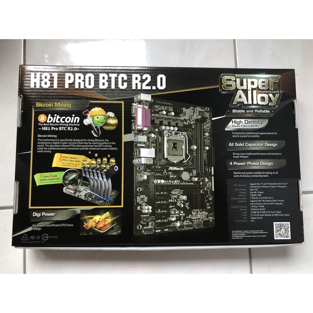 ASRock H81 Pro BTC R2.0 | Socket LGA 1150 | DDR3 | 6 PCI-E Slot Motherboard  [New Set] | Shopee Malaysia