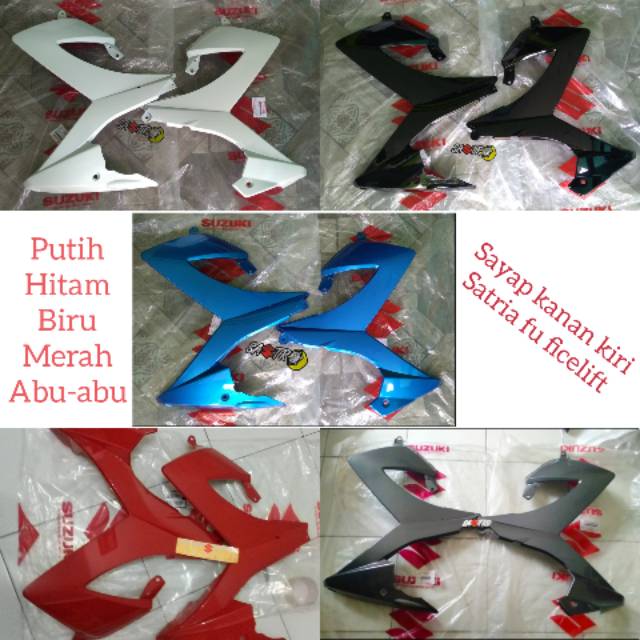 HITAM MERAH PUTIH Legshield Wing fairing set suzuki satria fu ficelift ...