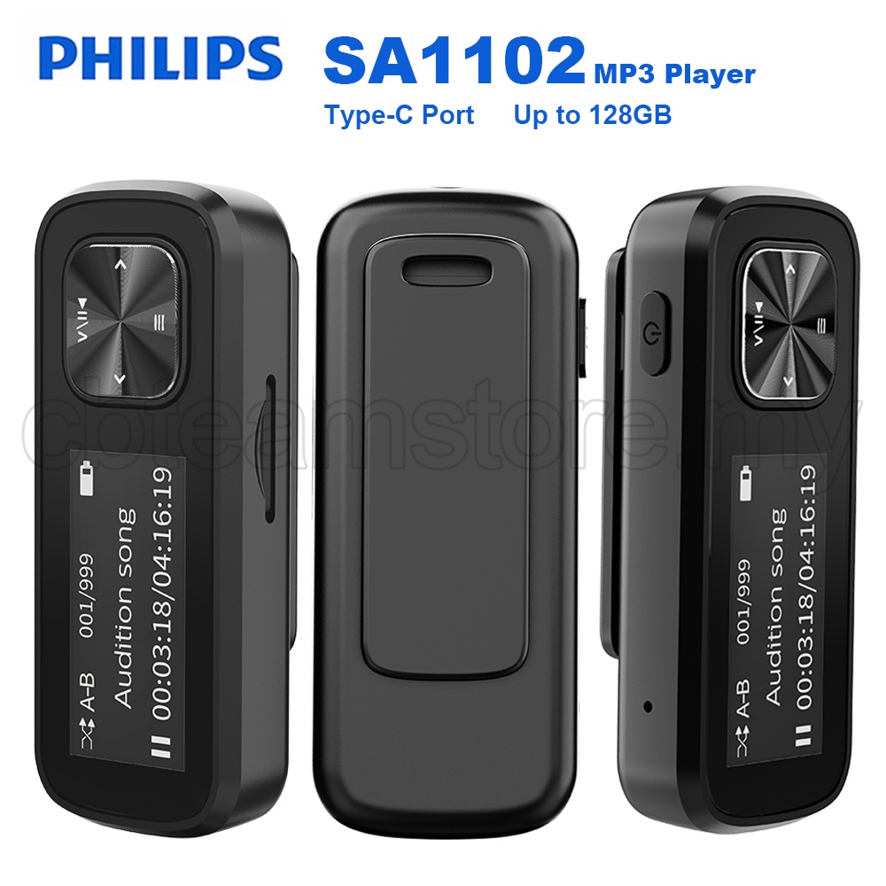 Philips SA1102 MP3 Player with Quick Charge FM Radio Voice Record ...