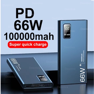 PD 66w Power Bank 100000mAh Super Fast Charge Powerbank USB Type C PD Qucik  Charge3.0 External Battery Support huawei